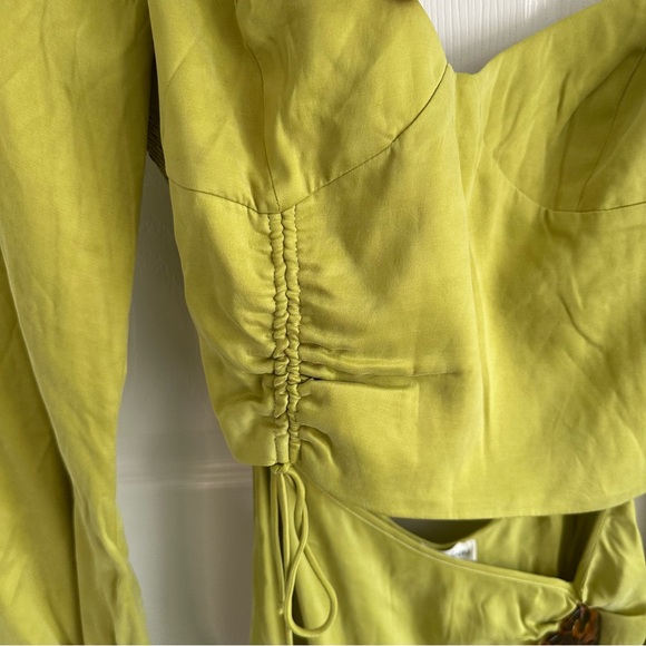 For Love and Lemons Dress Allie Midi in Olive Green - Picture 3 of 9